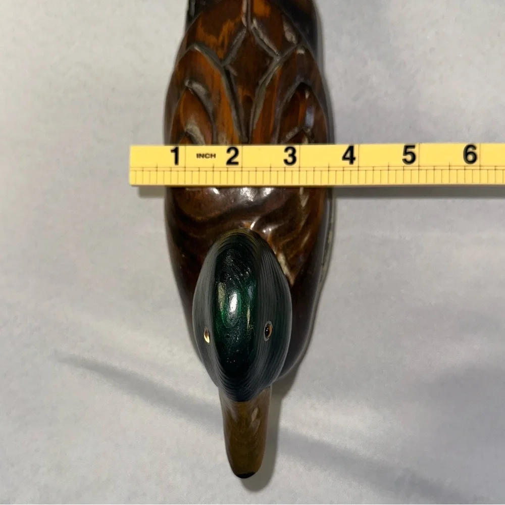 Mallard Duck Solid Wood Signed by Creator Leo Kappy Vintage Beautiful Decoy - Picture 10 of 10